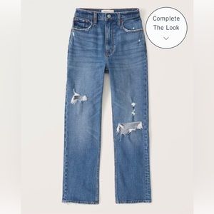 Abercrombie & Fitch Ultra high-rise distressed ankle jean